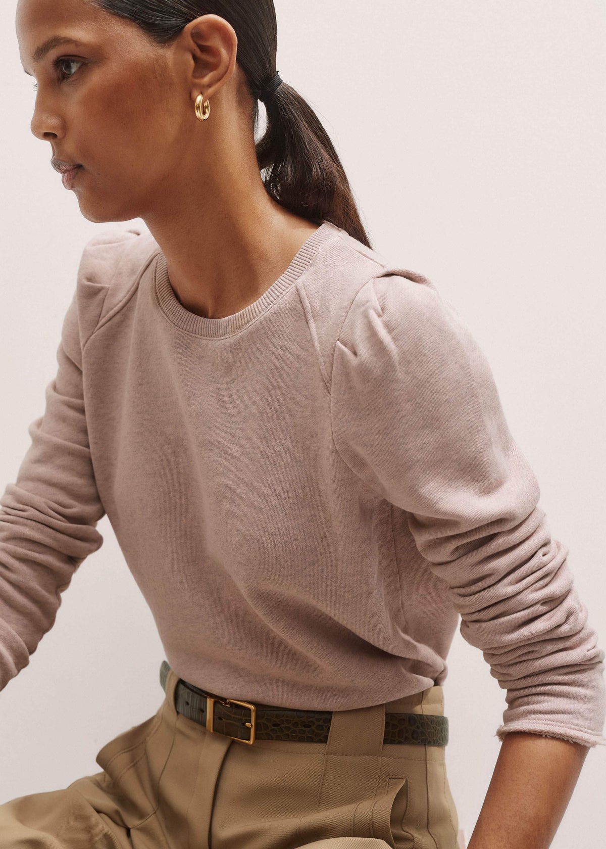Pink Raw Edge Feminine Sweatshirt | ME+EM