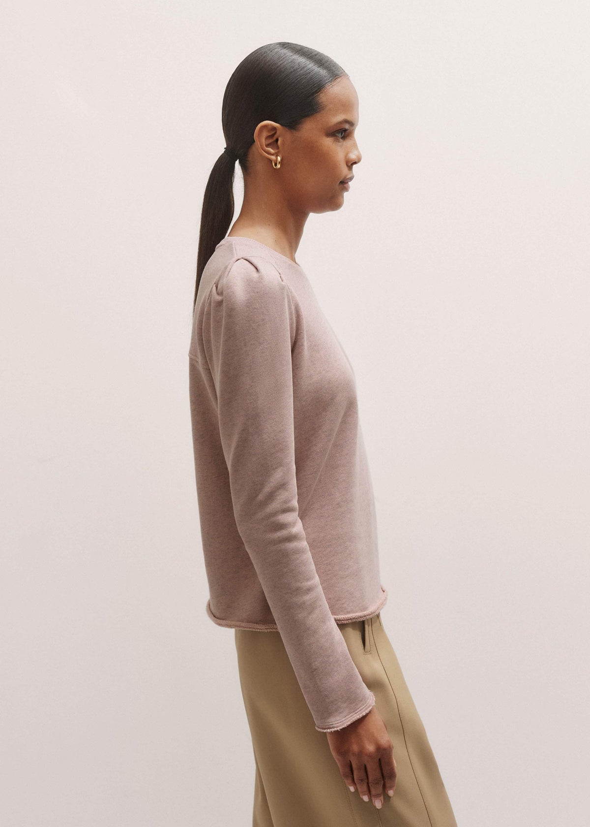 Pink Raw Edge Feminine Sweatshirt | ME+EM