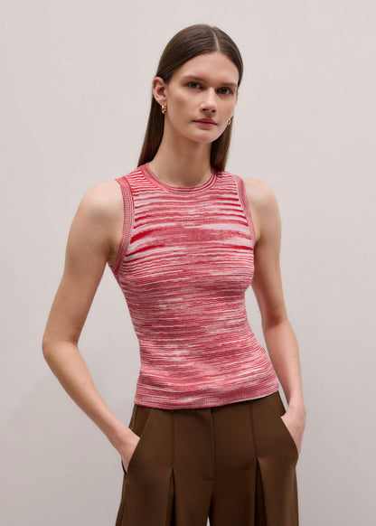 Red Spacedye Slim Fit Knit Vest | ME+EM