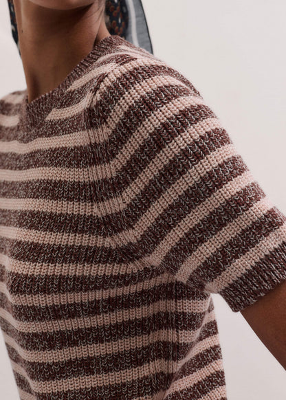 Cinnamon Brown Straight Knit Tee | ME+EM