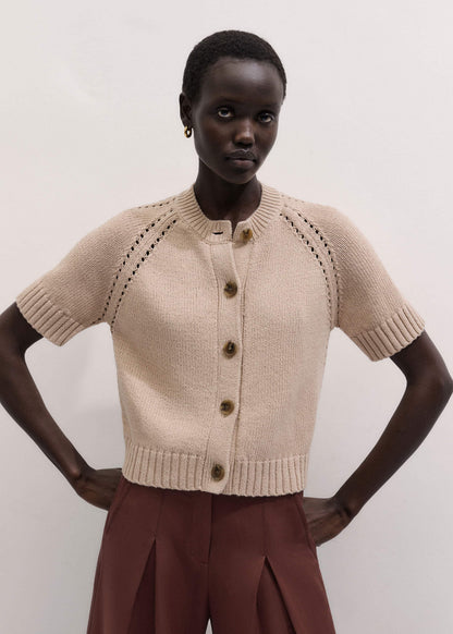 Stone Short Sleeve Cardigan | ME+EM