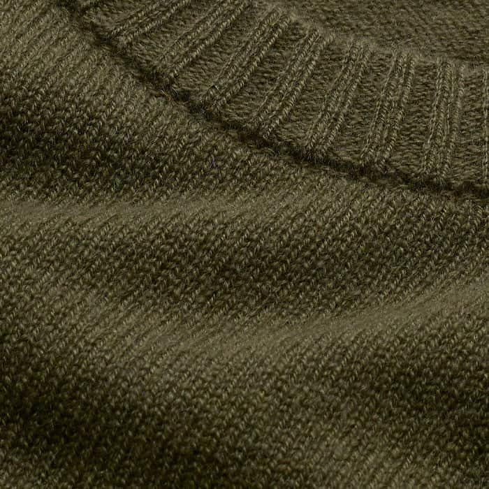 Olive Green Cashmere Shrunken Knit Baby Tee | ME+EM