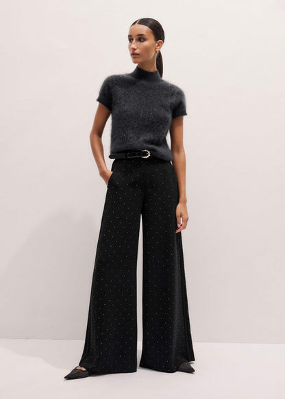 Gray Brushed Cashmere High Neck Baby Tee | ME+EM