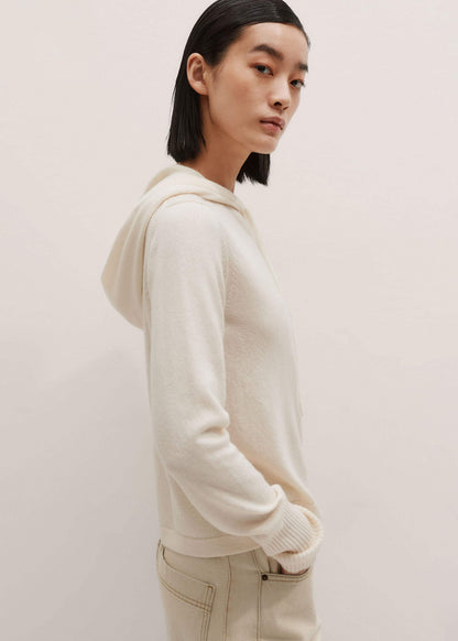 Cream Cashmere Relaxed Fit Box Zip Hoody | ME+EM