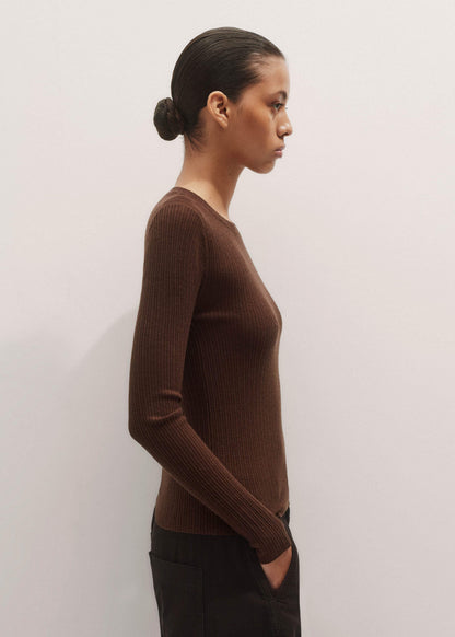 Brown Barely There Sweater | ME+EM