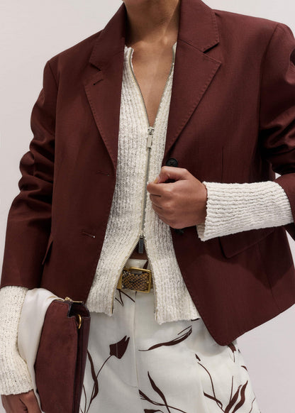 Cream Double Zip Cardigan | ME+EM