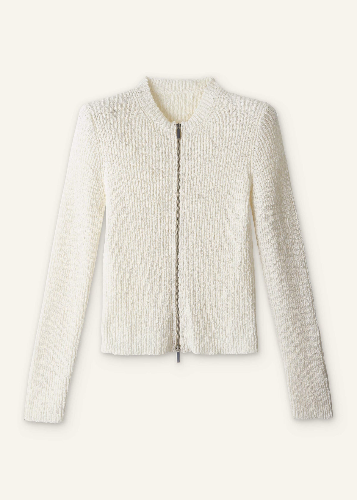 Cream Double Zip Cardigan | ME+EM