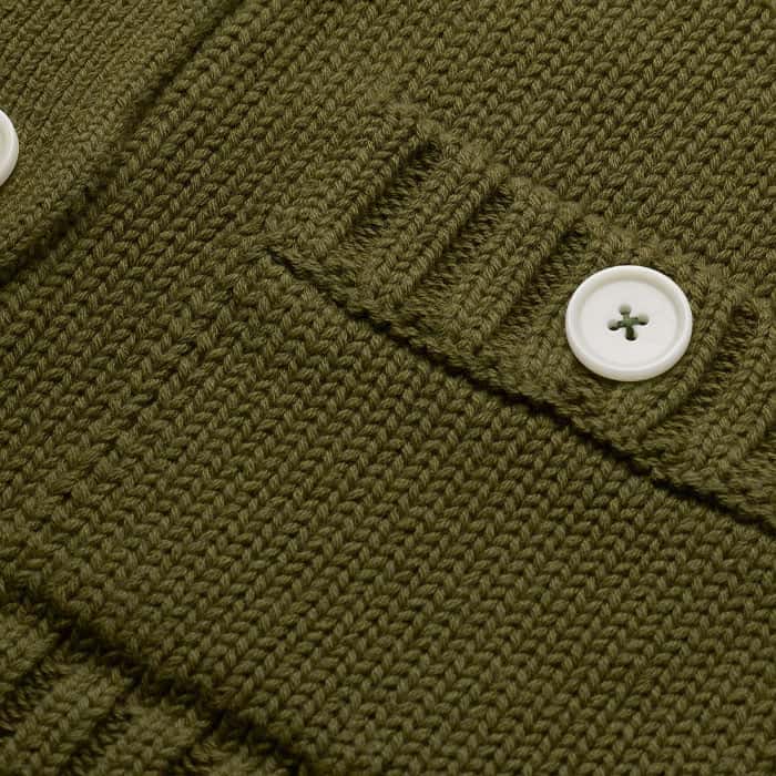 Olive Green Straight Crop Cardigan | ME+EM
