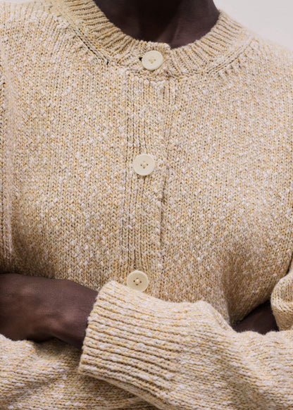 Yellow Relaxed Crew Neckline Cardigan | ME+EM