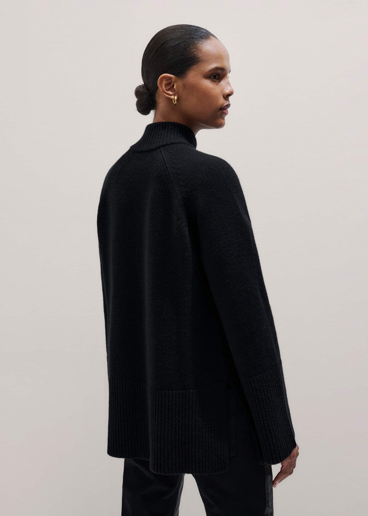 Black Button-Through Longline Cardigan | ME+EM