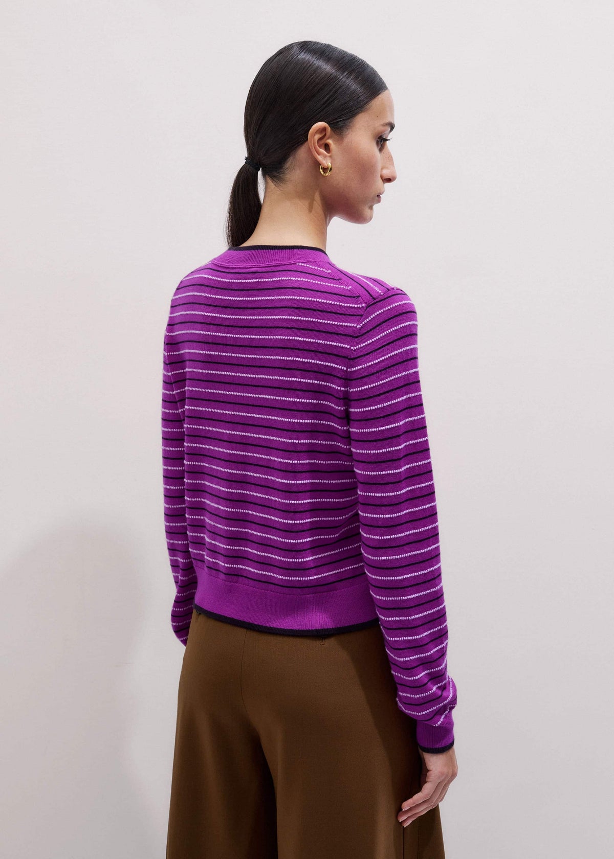 Textured Stripe Straight Sweater | ME+EM