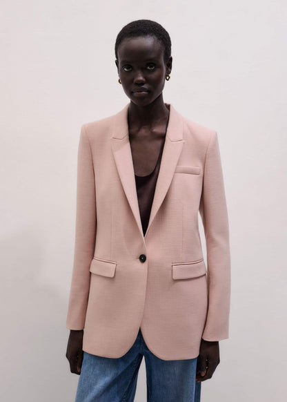 Pink Sharp Shoulder Blazer | ME+EM