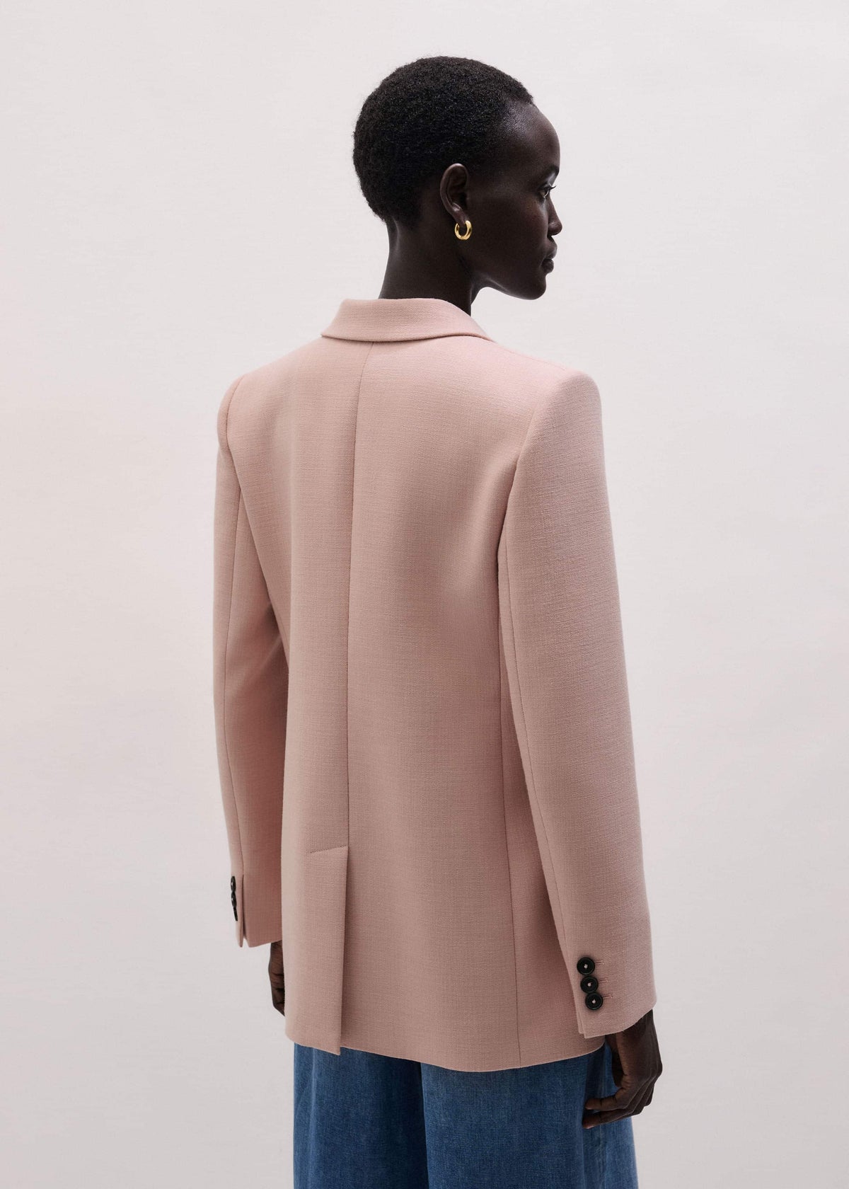 Pink Sharp Shoulder Blazer | ME+EM