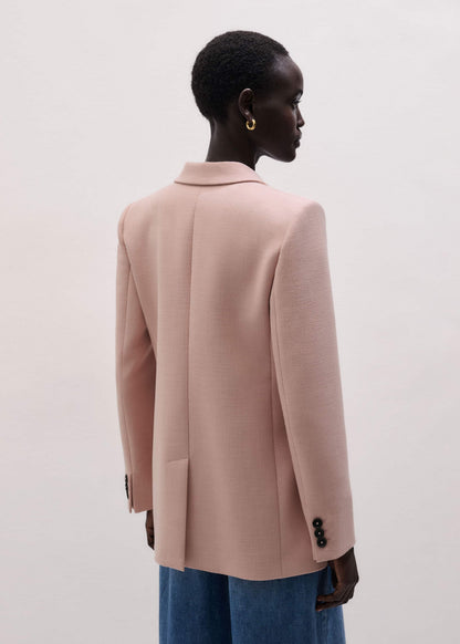Pink Sharp Shoulder Blazer | ME+EM