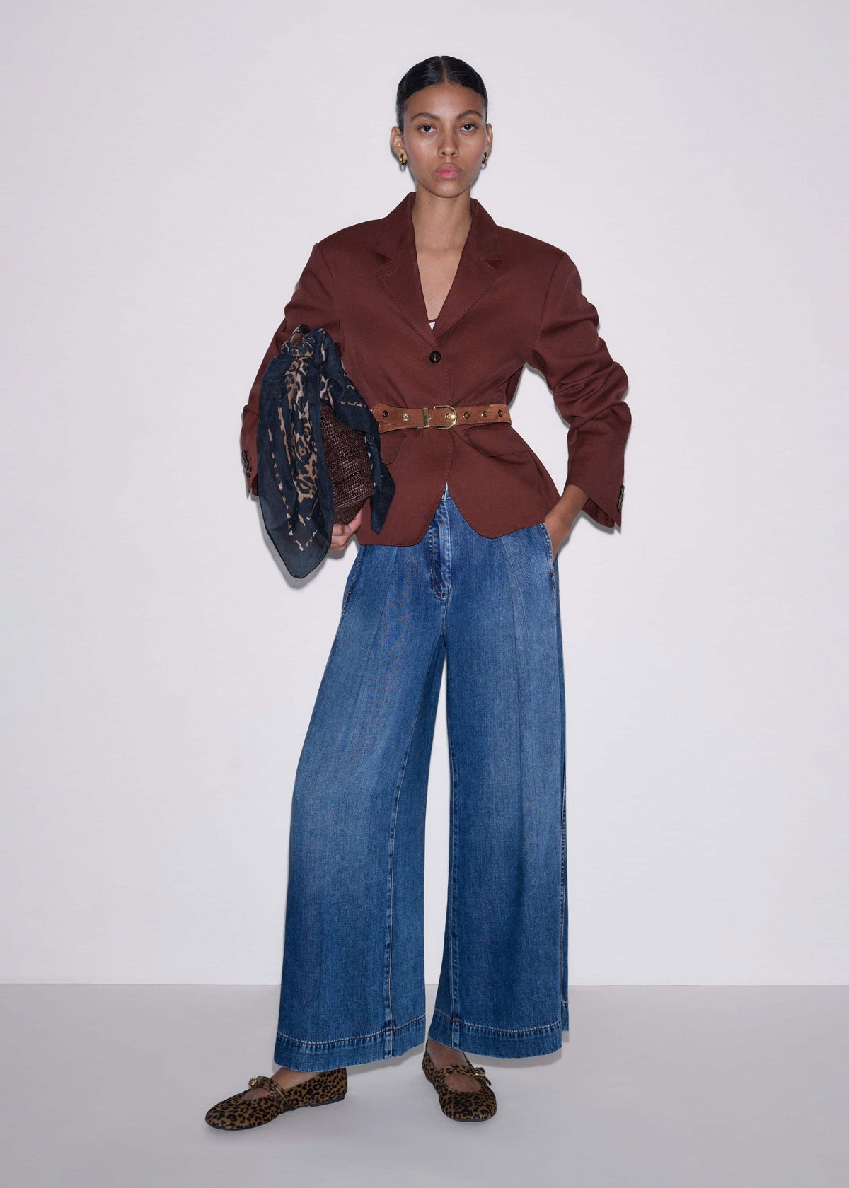 Cinnamon Brown Oversized Short Blazer | ME+EM
