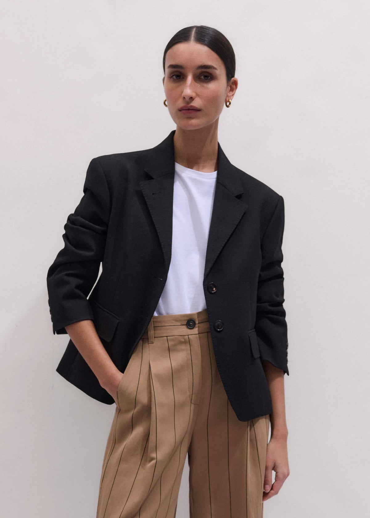 Black Icon Intelligently Oversized Short Blazer | ME+EM