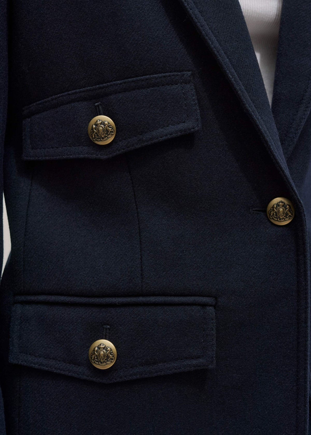 Navy Sharp Shoulder Blazer | ME+EM