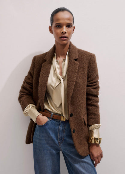 Brown Teddy Luxe Blazer | ME+EM