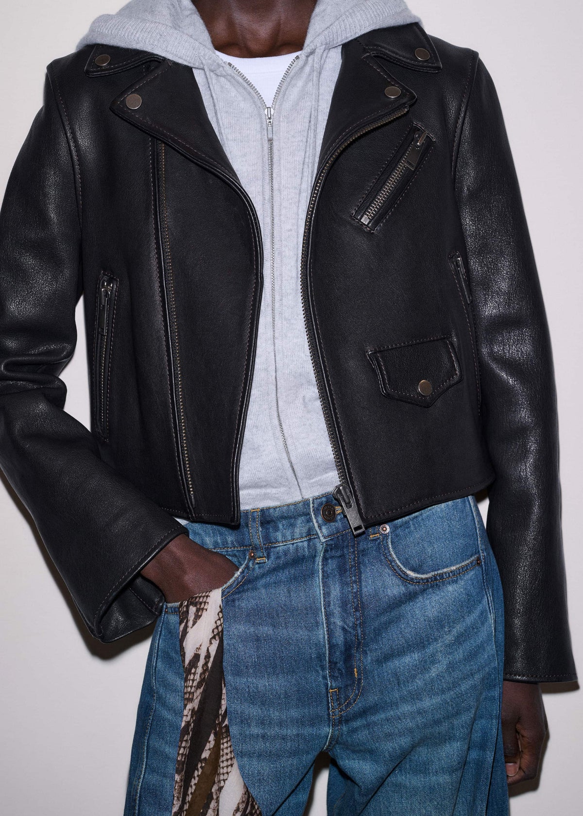 Black Perfect Little Biker Jacket | ME+EM