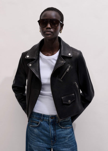 Black Perfect Little Biker Jacket | ME+EM