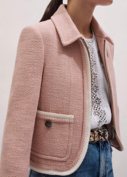 Pink Straight Crop Jacket | ME+EM