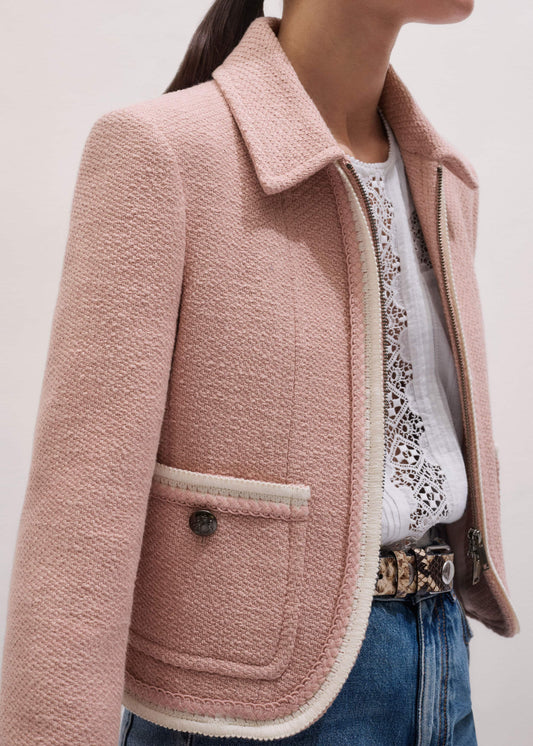 Pink Straight Crop Jacket | ME+EM