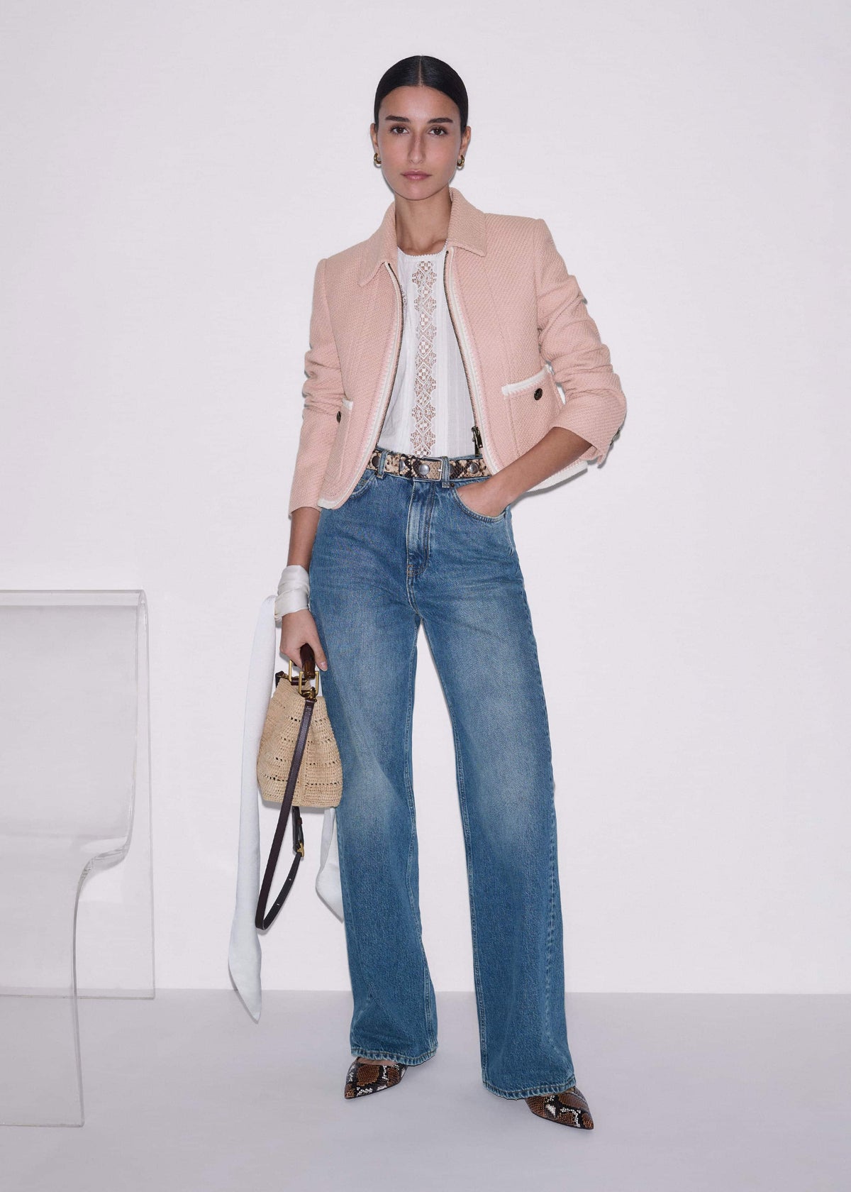 Pink Straight Crop Jacket | ME+EM