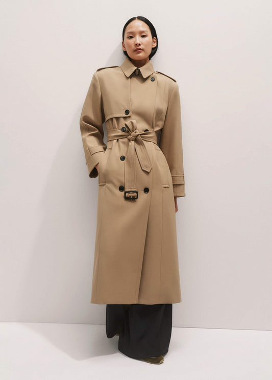 Brown Relaxed Shoulder Trench Coat | ME+EM
