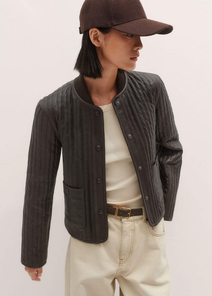 Brown Quilted Weekend Jacket | ME+EM