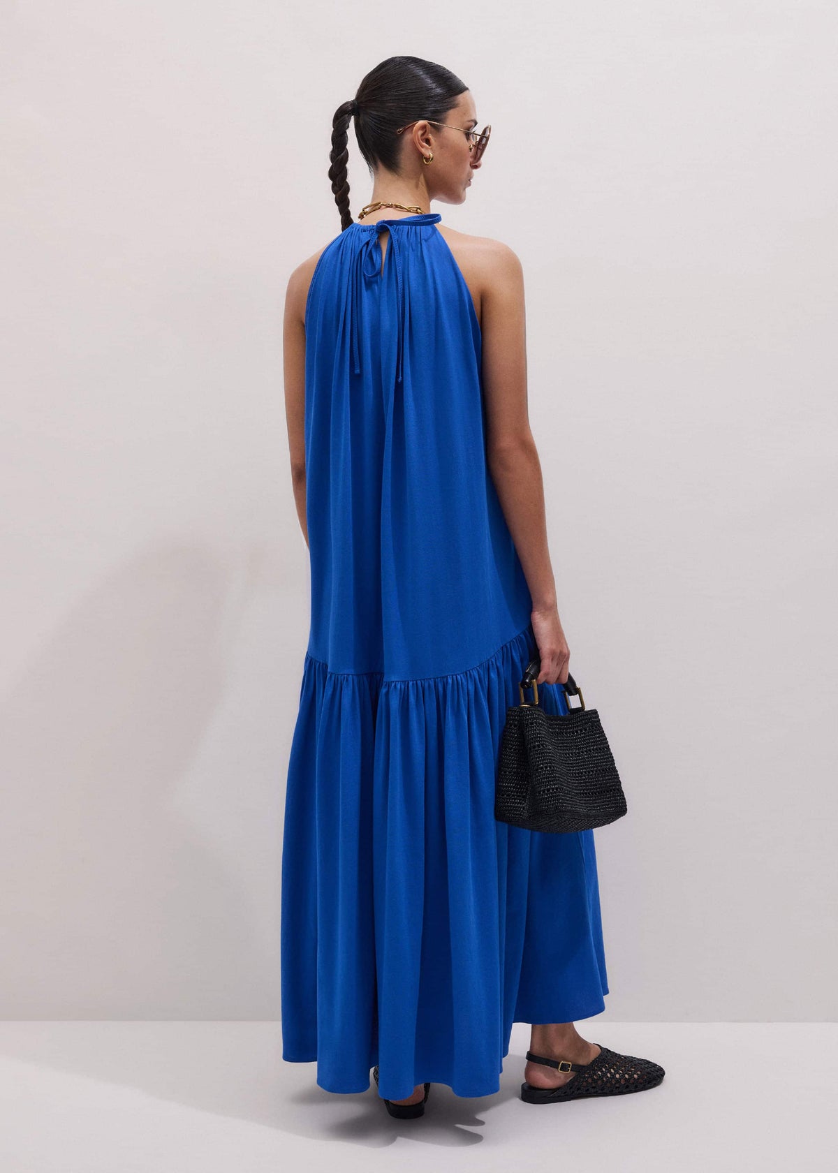 Blue Halterneck Maxi Dress | ME+EM