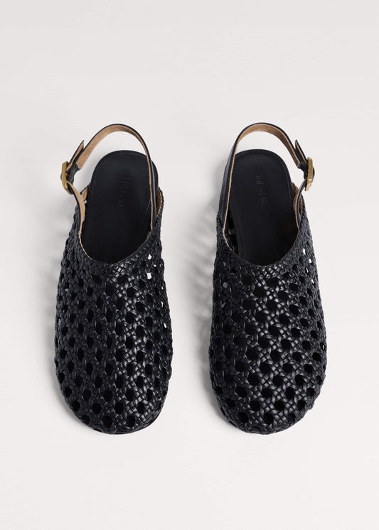 Black Woven Slingback Shoe | ME+EM