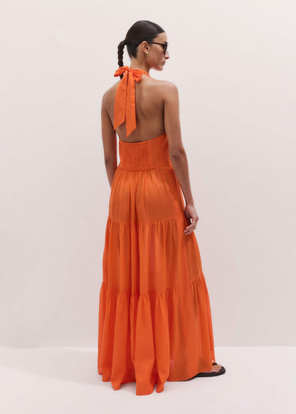 Orange Tiered Maxi Beach Dress | ME+EM