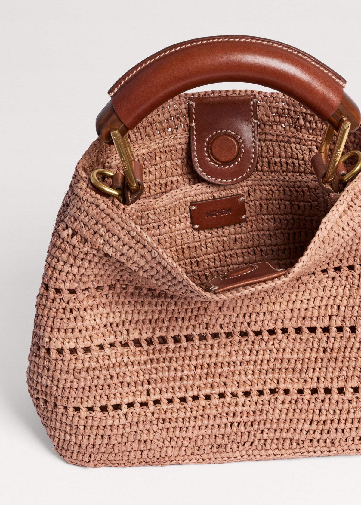 Pink Raffia Mini Day Bag | ME+EM