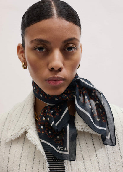 Black Dotted Border Scarf | ME+EM