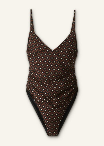 Cinnamon Brown Ruched Swimsuit | ME+EM