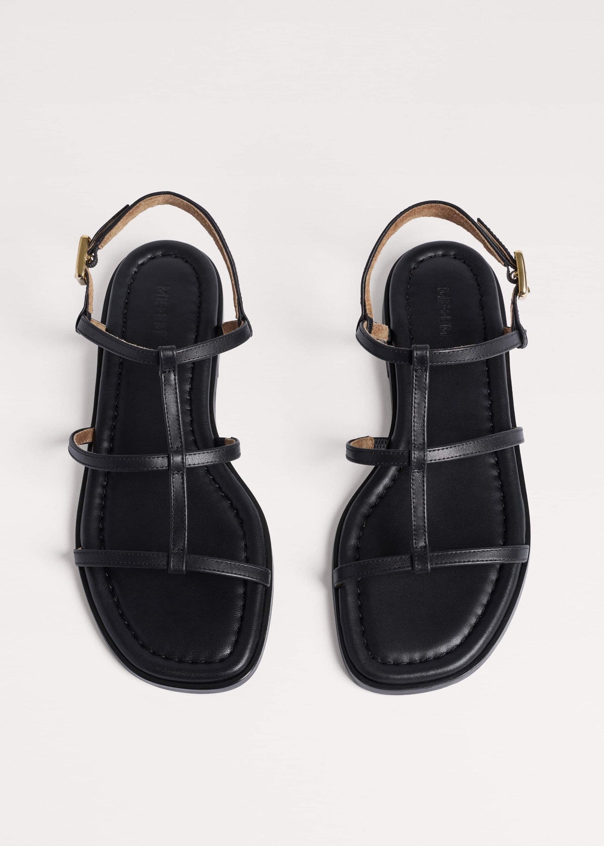 Black Caged Flat Sandal | ME+EM