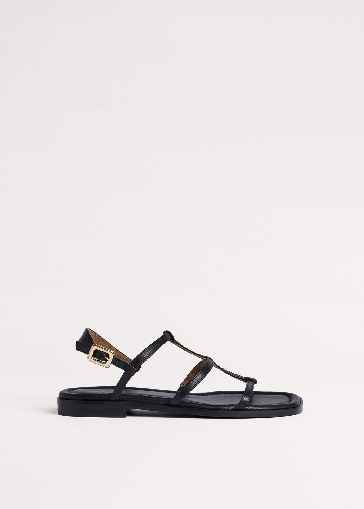 Black Caged Flat Sandal | ME+EM