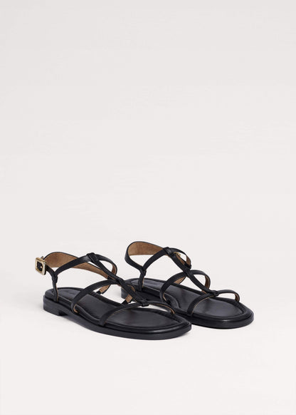 Black Caged Flat Sandal | ME+EM
