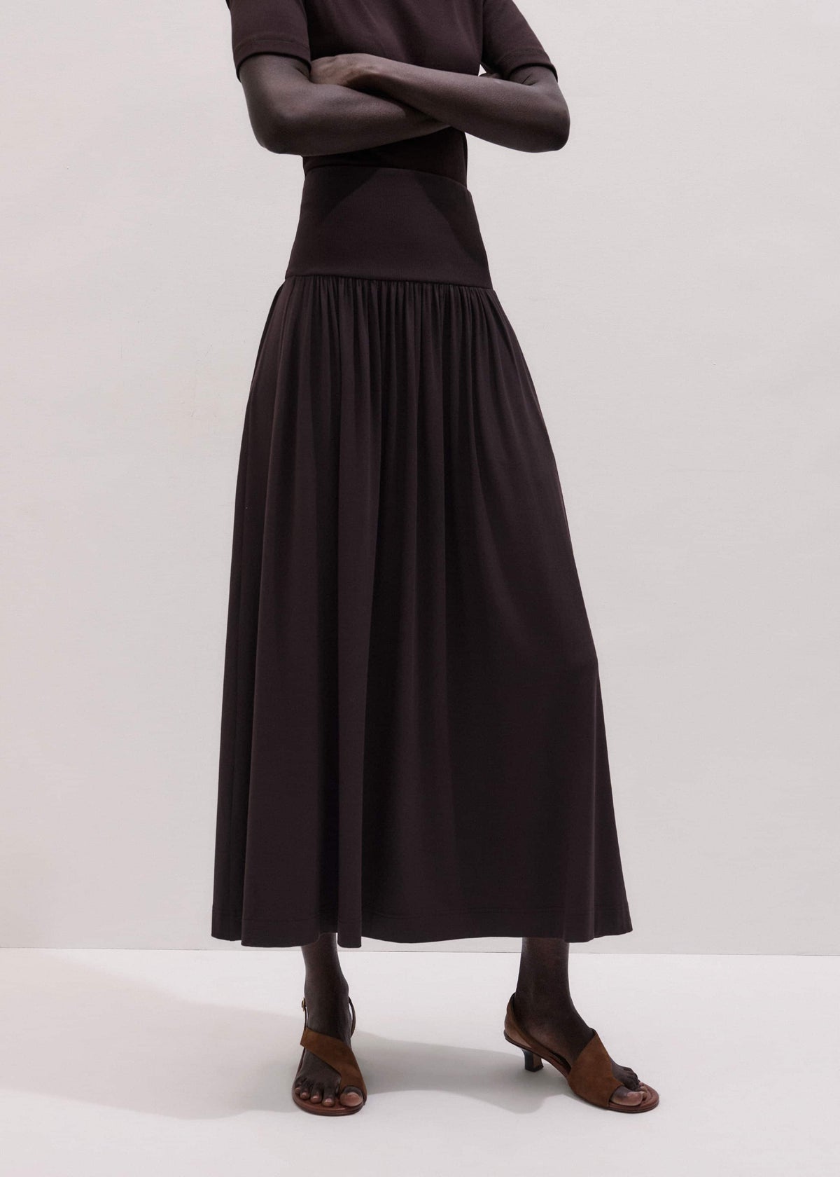 Brown Soft Sculpt Maxi Skirt | ME+EM