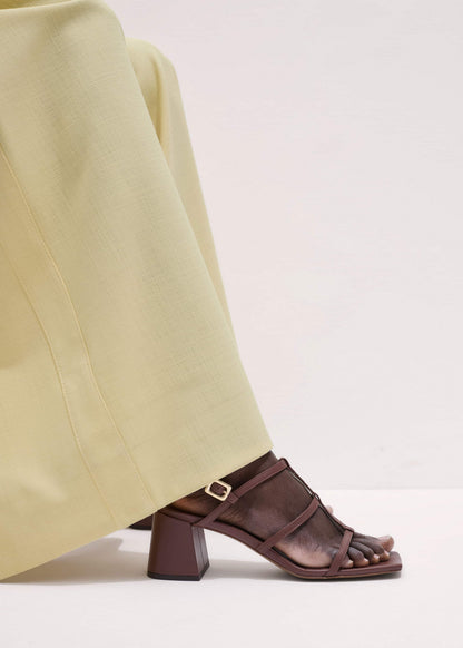 Dark Brown Caged Occasion Sandal | ME+EM