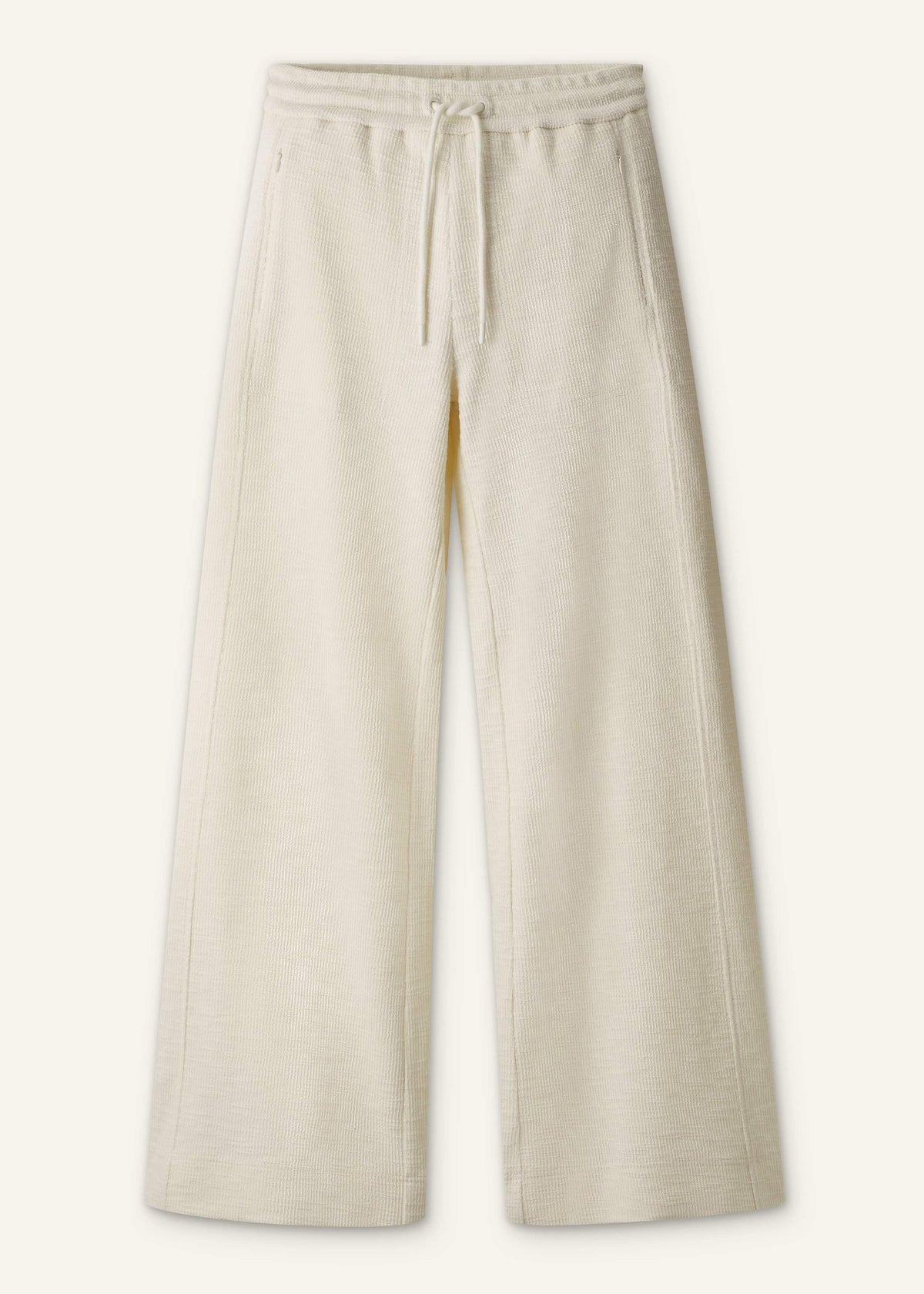 Cream Wide-Leg Track Pant | ME+EM