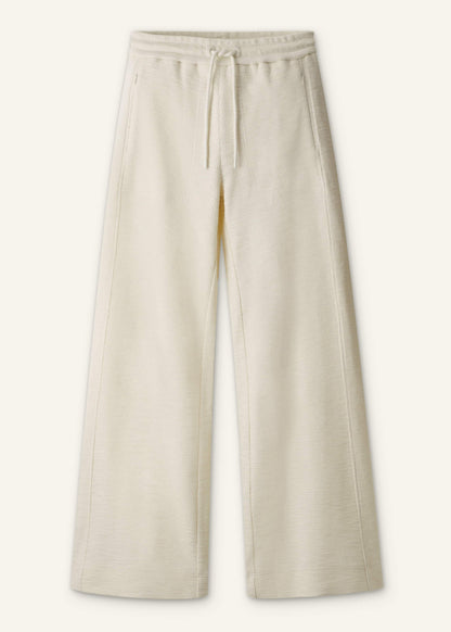 Cream Wide-Leg Track Pant | ME+EM