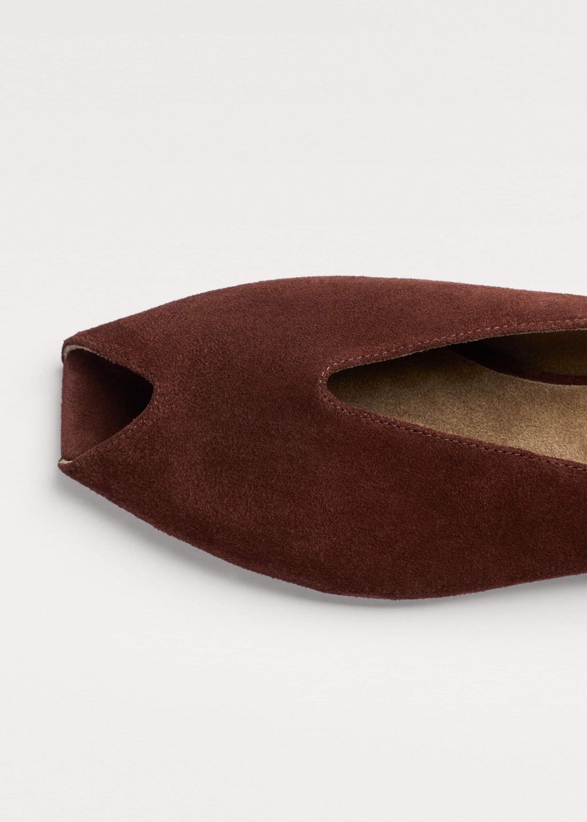 Cinnamon Brown Peep Toe Flat | ME+EM