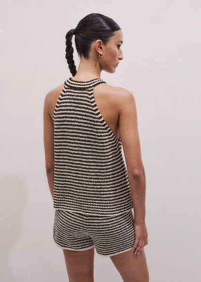 Cocoa Brown Stripe Short Co-ord | ME+EM