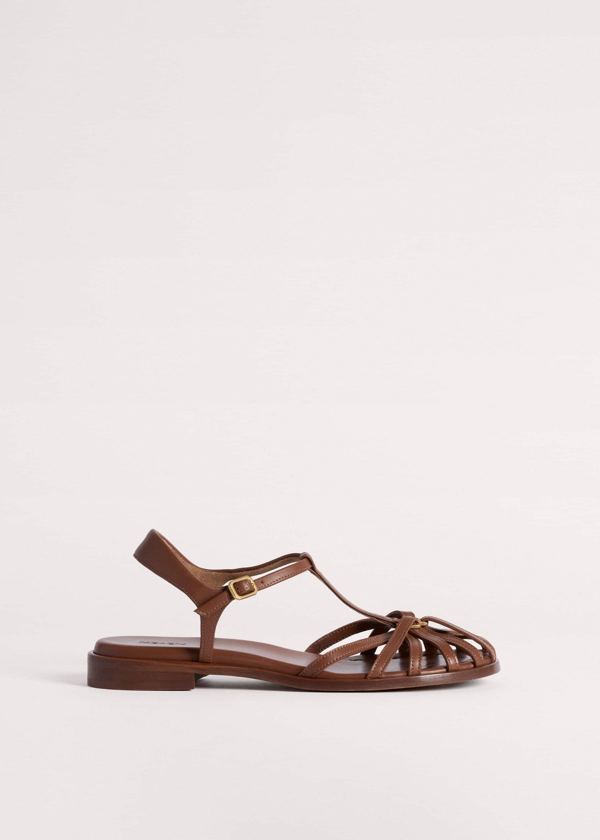 Brown Caged T-Bar Sandal | ME+EM