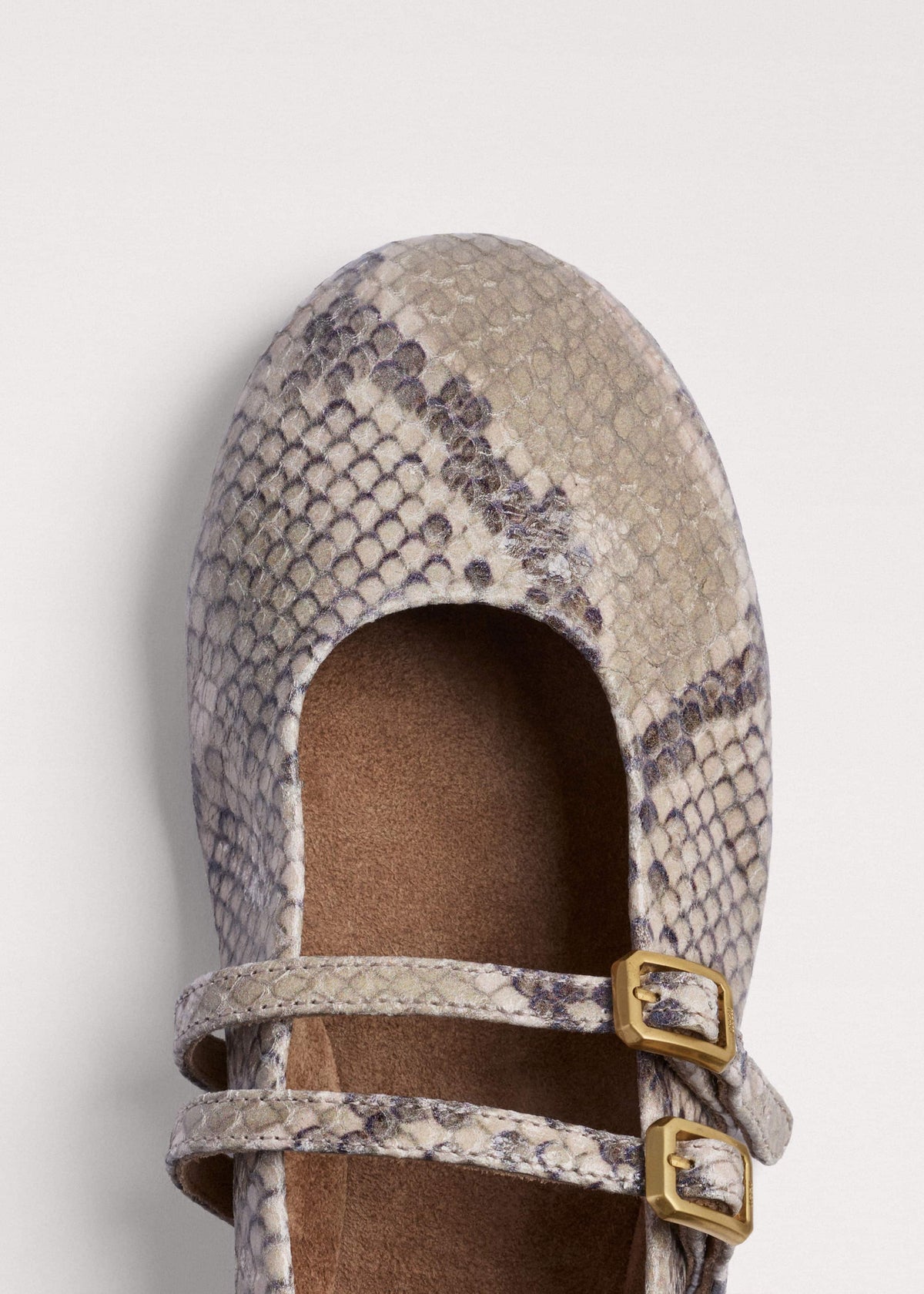 Gray Snake Print Ballet Flat | ME+EM