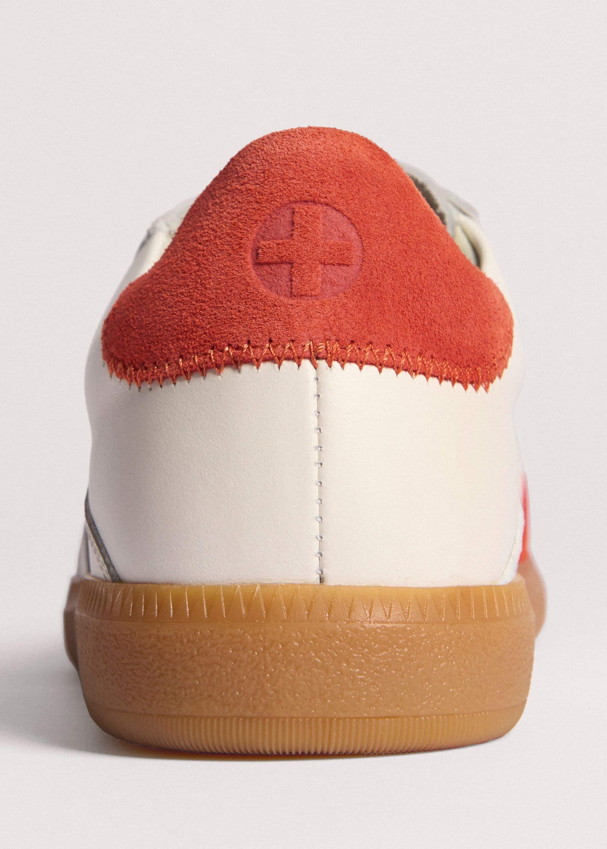 White + Orange Retro Trainer | ME+EM