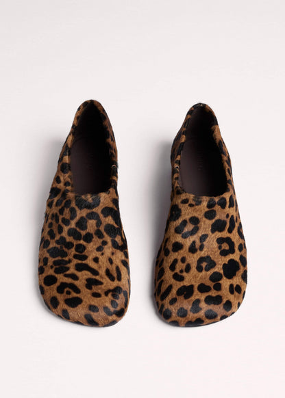 Dark Brown Leopard Print Asymmetric Slipper | ME+EM