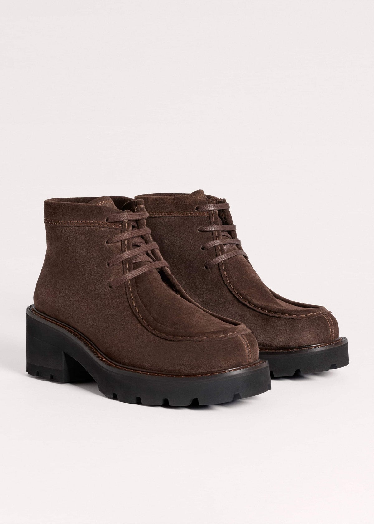 Brown Chunky Lace Up Ankle Boot | ME+EM