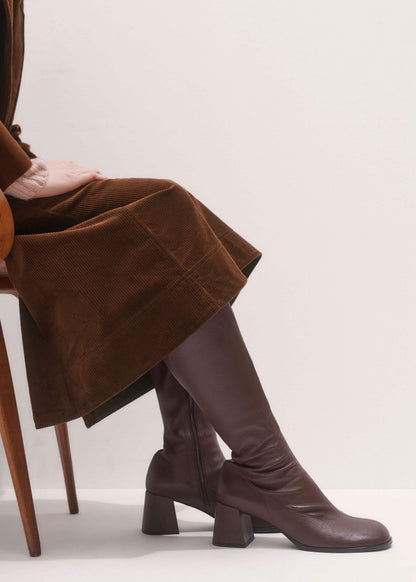 Brown Knee-High Stretch Boot | ME+EM